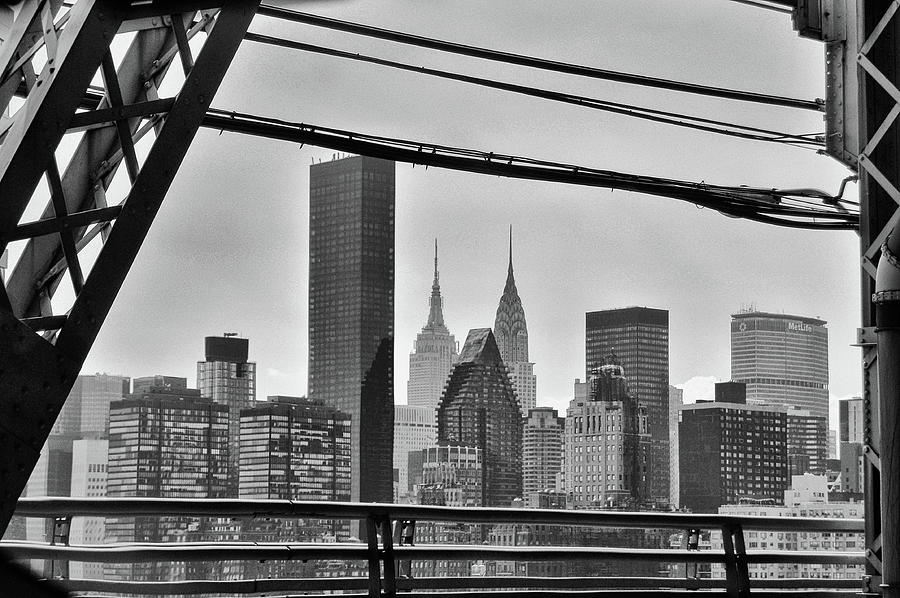 Empire State and Chrysler Buildings East Midtown from Queensboro Bridge Manhattan New York City Photograph by Shawn OBrien