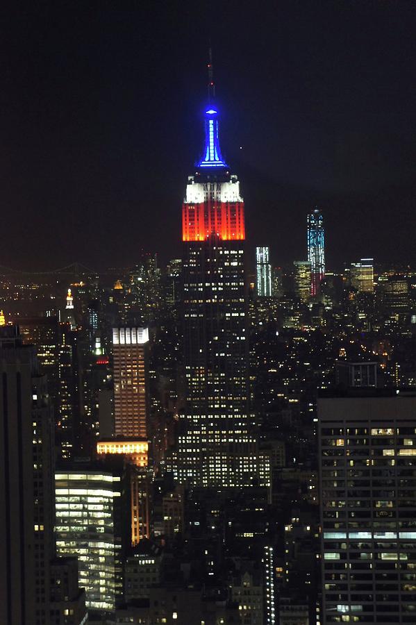 Empire State Building At Night Photograph by La Moon Art - Fine Art America