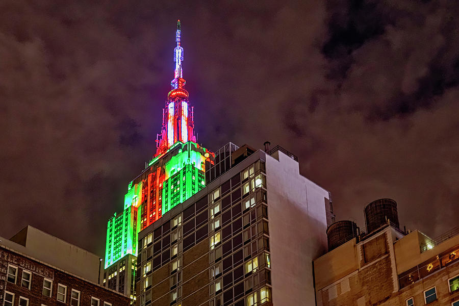 Empire State Building Christmas Photograph by Susan Candelario
