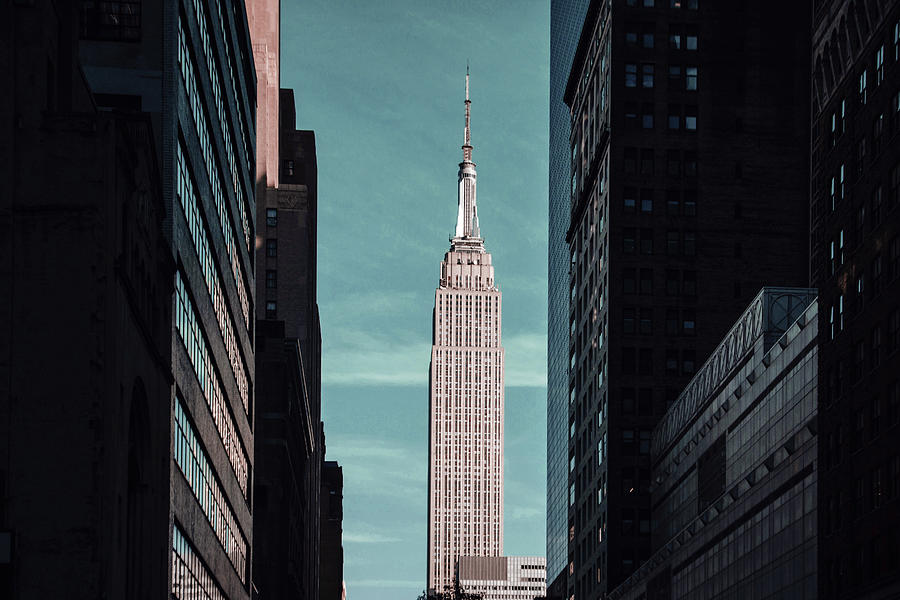 Empire State Building In City - Surreal Art By Ahmet Asar Digital Art