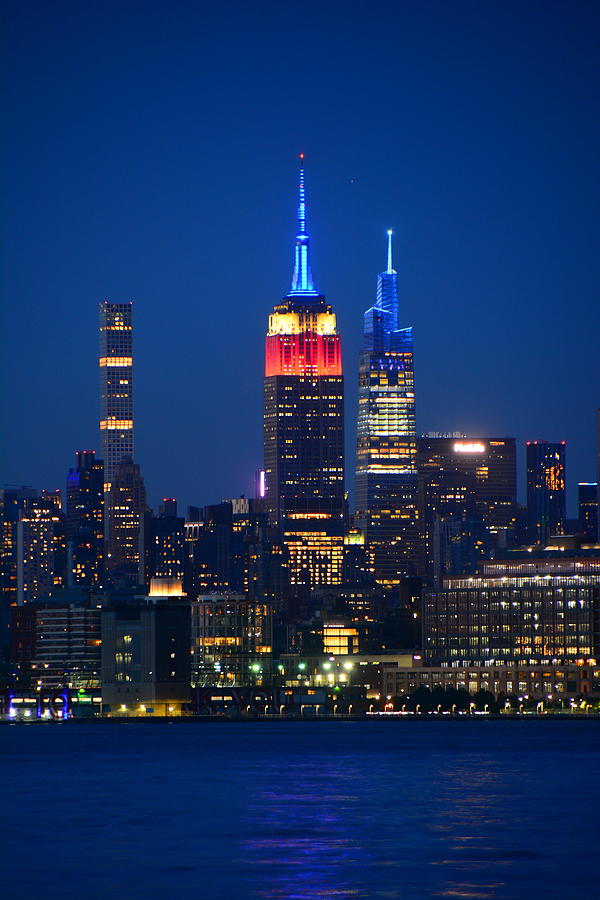 Empire State Building in Red, White, and Blue Photograph by Raymond Salani III