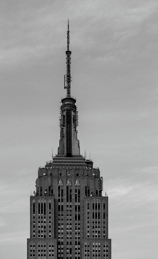 Empire state building spire NYC Photograph by Habib Ayat
