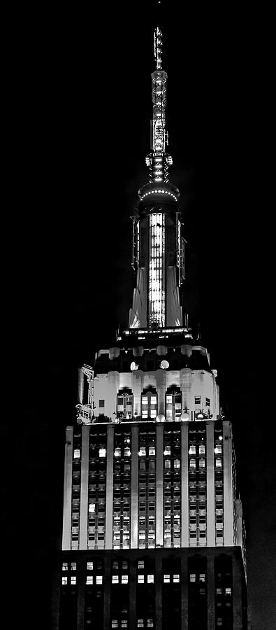 Empire State Building Xmas BW BW Photograph by Susan Candelario