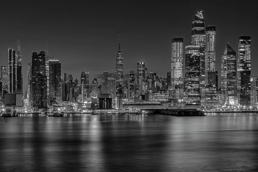Empire State Hudson Yards  BW Photograph by Susan Candelario