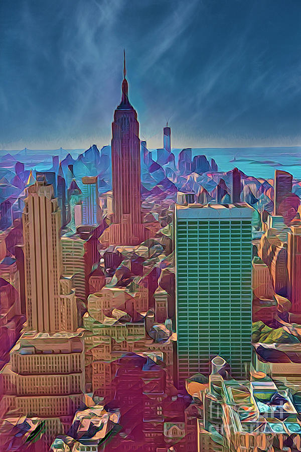 Empire State Stand Tall Manhattan Pano Art Deco  Photograph by Chuck Kuhn