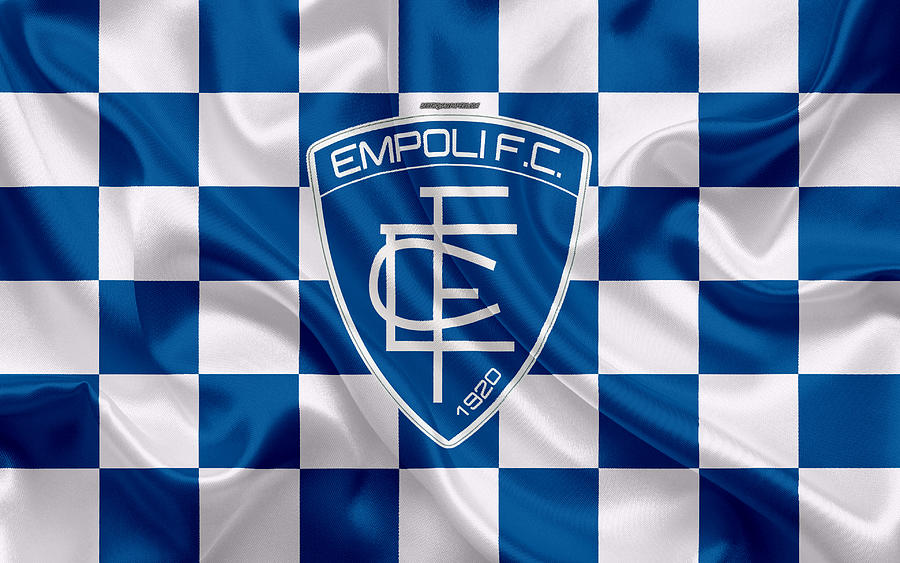 Empoli Fc 4k Logo Creative Art White Blue Checkered Flag Italian Football Club Emblem Silk 