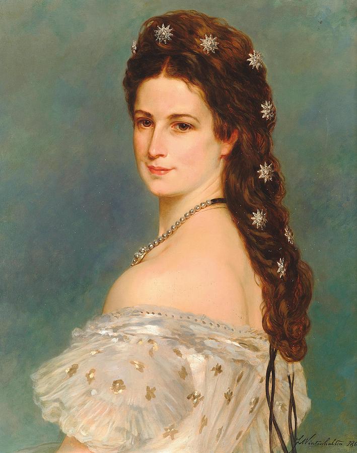 Empress Elisabeth of Austria portrait of the empress with diamond stars ...