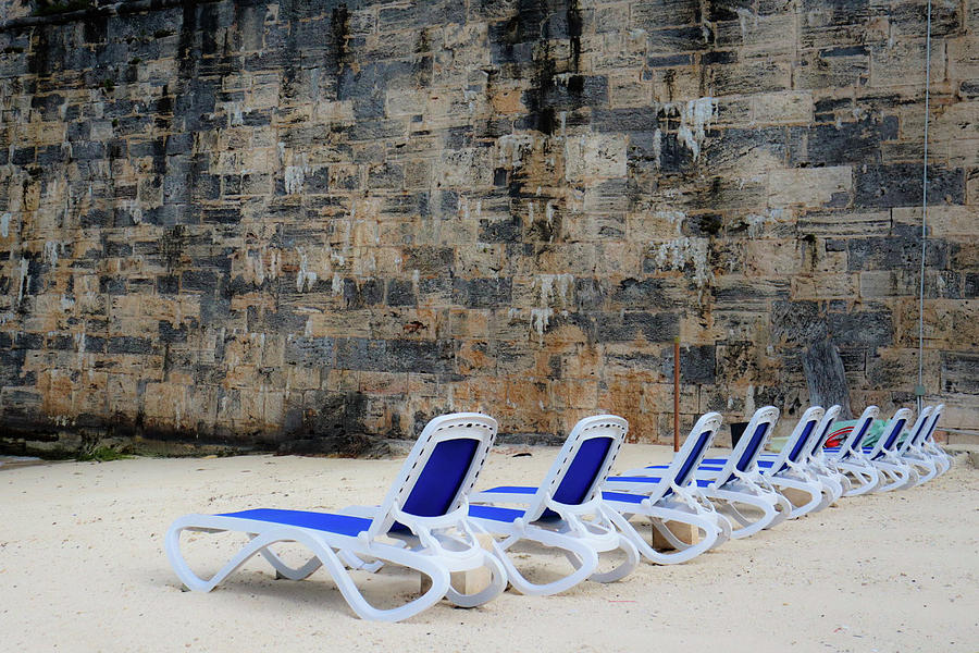 Empty Beach Chairs Photograph by Andrea Whitaker