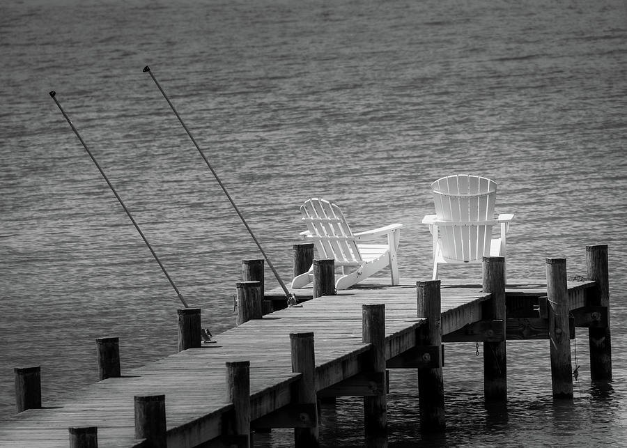 Empty Chairs on the Pier Photograph by Jason Fink