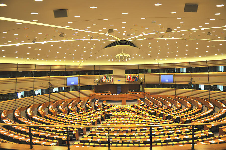 Empty European Parliament Assembly Room, Brussels, Belgium Photograph by Ababsolutum