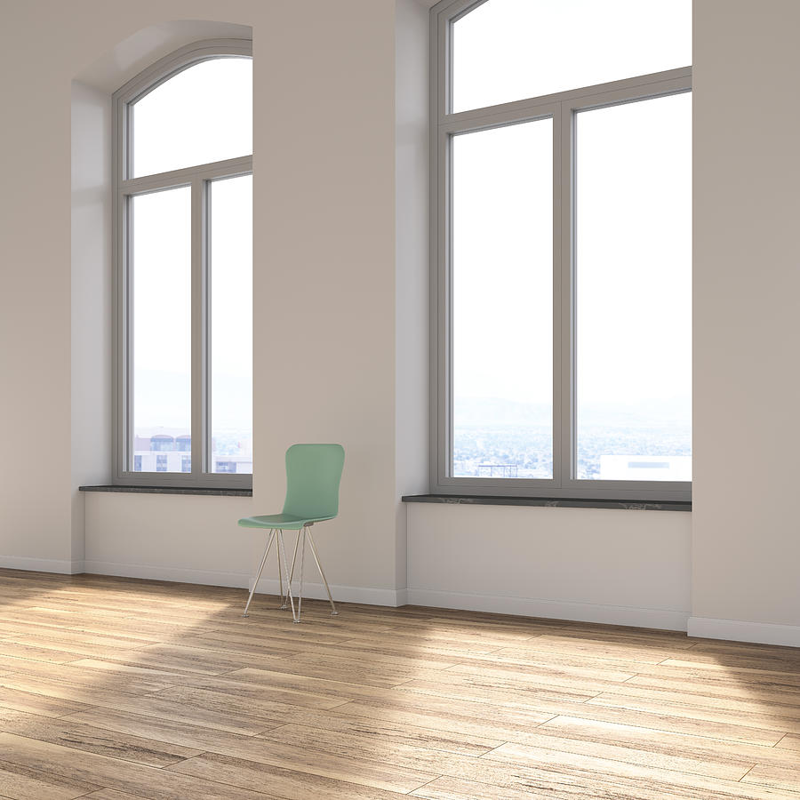 Empty Loft With Chair And View At Skyline Photograph by Huber & Starke