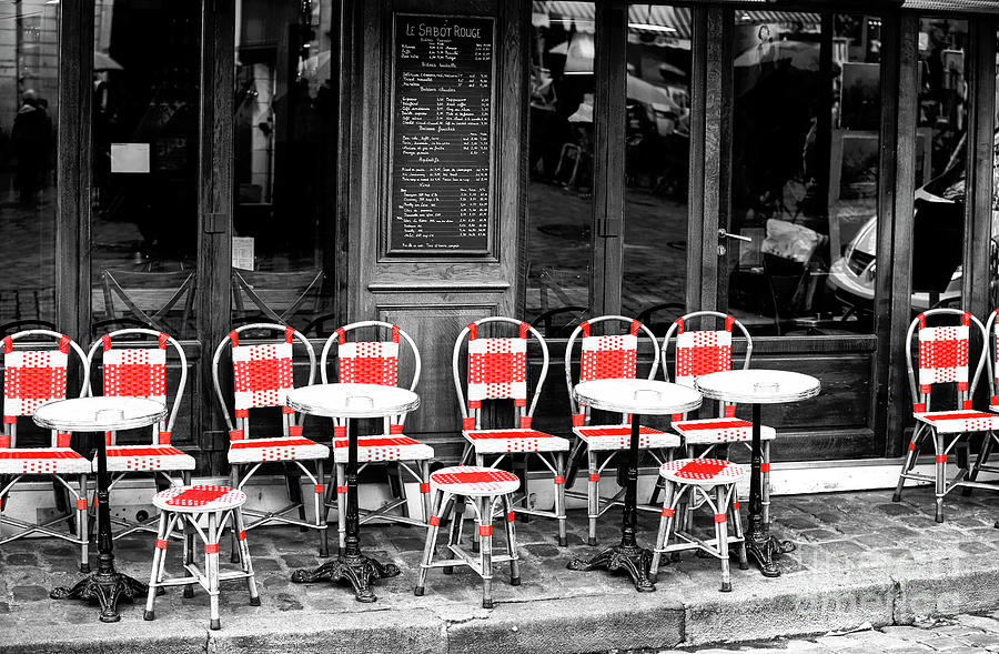 Empty Montmartre Cafe Fusion in Paris Photograph by John Rizzuto