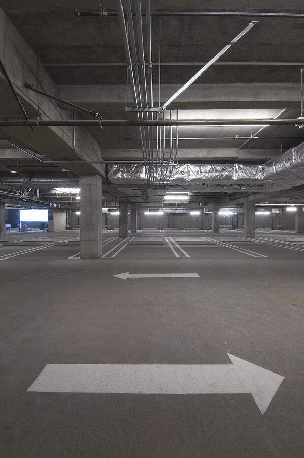 Empty parking garage Photograph by Richard Ross