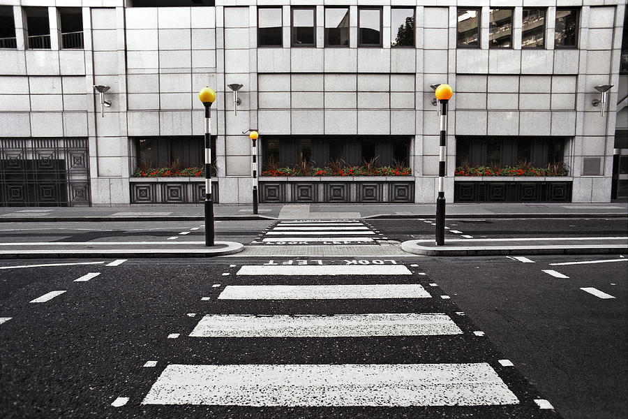 Empty pedestrian crossing in London City Photograph by Marcoventuriniautieri