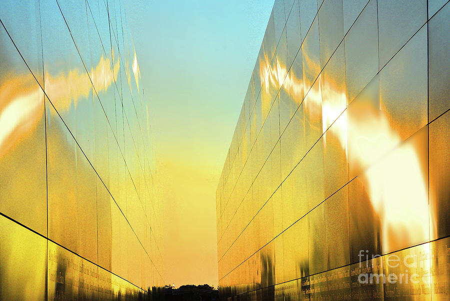 Empty Sky Memorial Nj Bathed In Gold Photograph