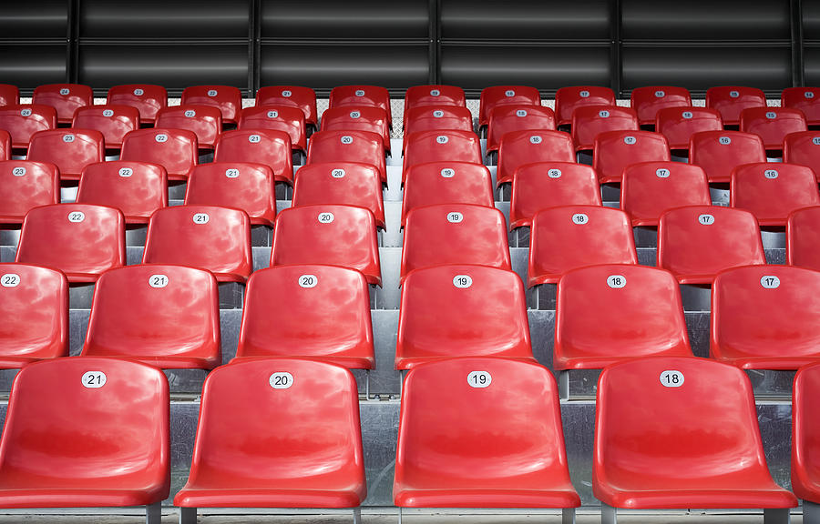 Empty stadium seats Photograph by Ollo