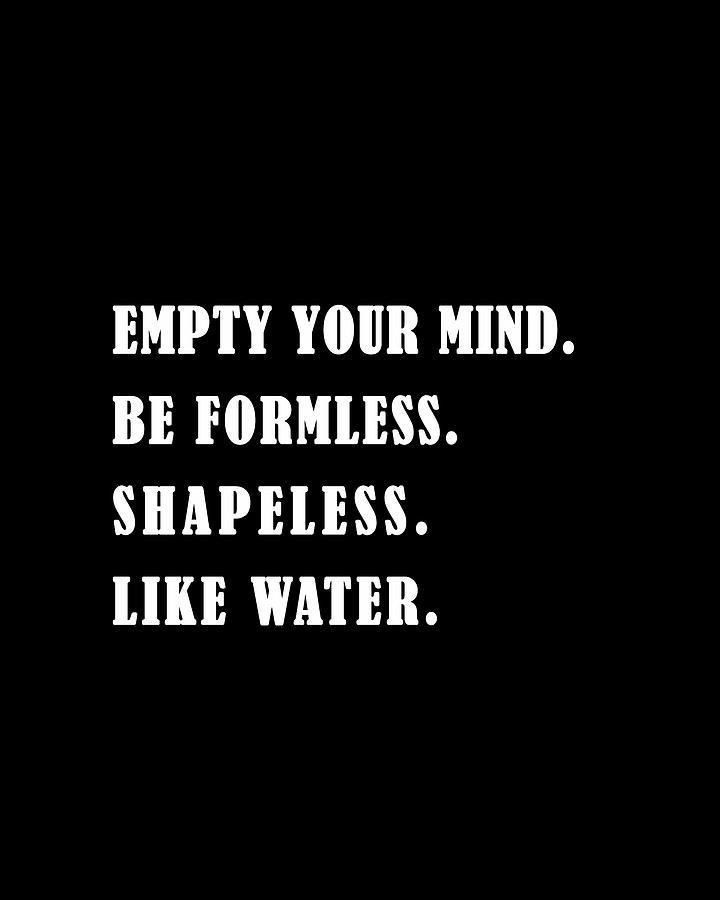 Empty Your Mind 01 - Minimal Typography - Literature Print - Black Digital Art