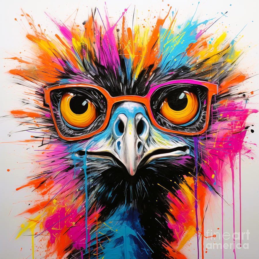 Spectacular Specs The Visionary Emu Painting by Crystal Stagg