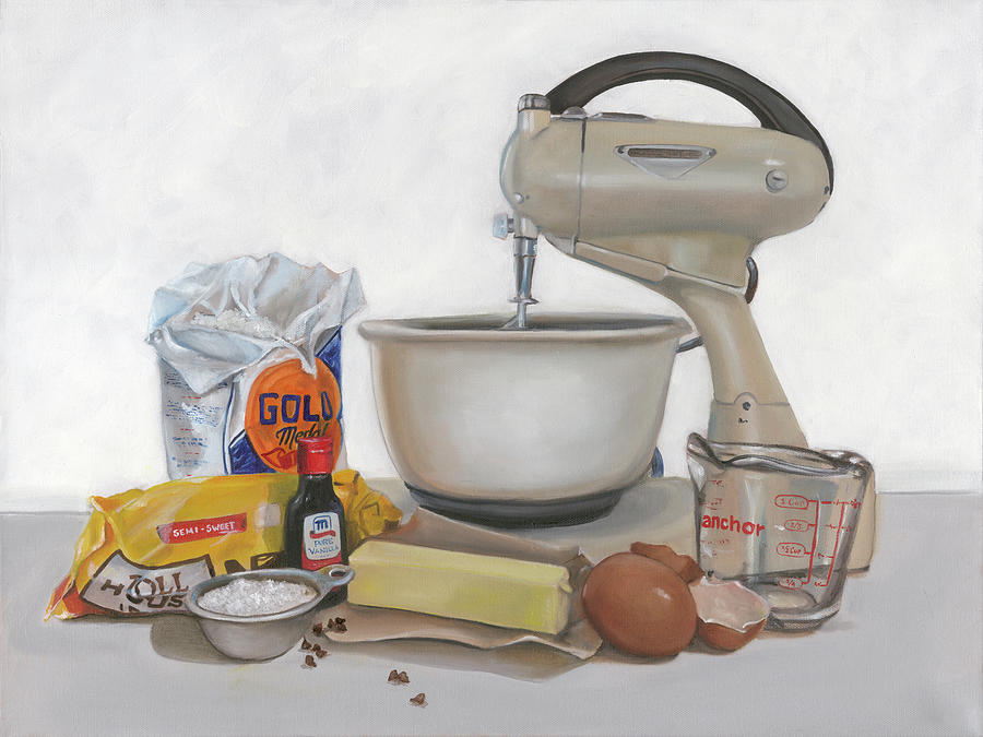 Vintage Mixer Painting - Enable Cookies by Gail Chandler