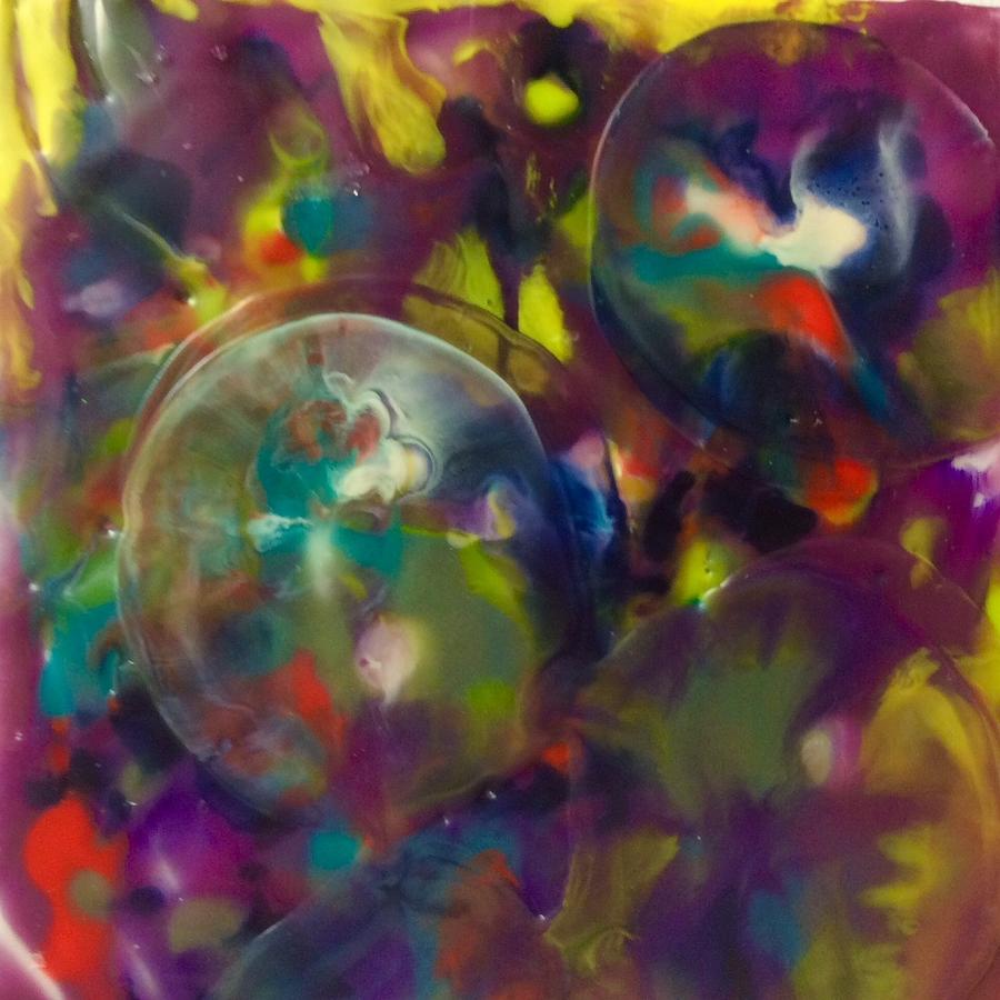 Encaustic Bubbles Mixed Media by Kay Shaffer