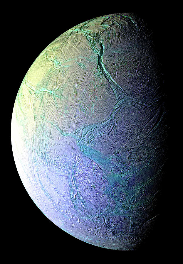 Enceladus Moon of Saturn Photograph by Jon Baran - Fine Art America