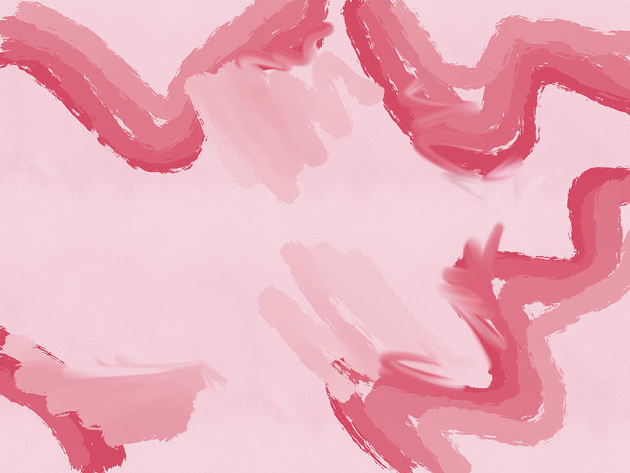 Encestra 2 - Minimal Abstract Painting - Pink, Rose Digital Art