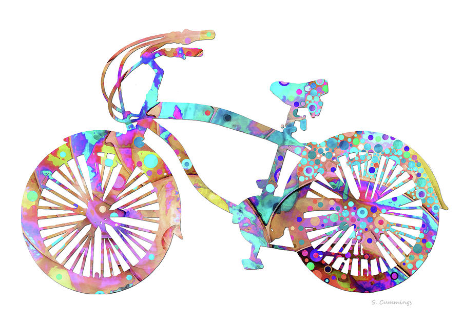 Nature Painting - Enchanted Bicycle Beach Cruiser Bike Art by Sharon Cummings