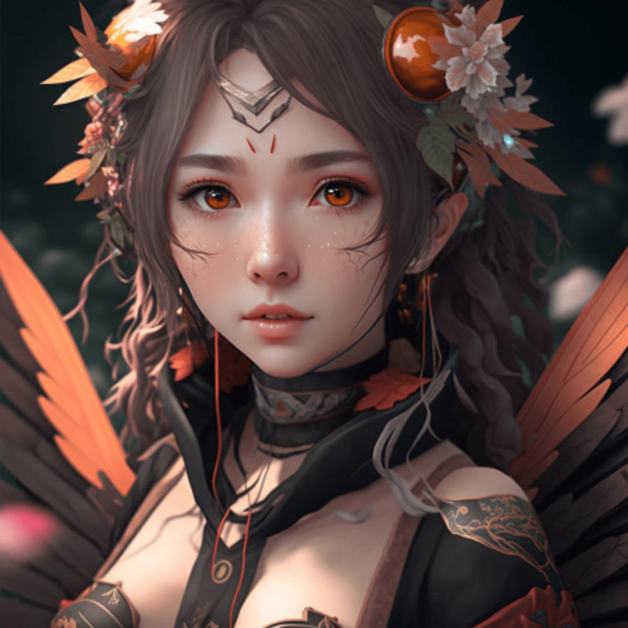 Enchanted Blossom A Tribute to the Beautiful Anime Girl Digital Art by ...