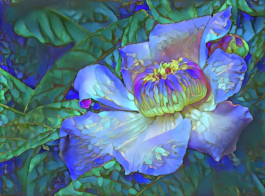 Enchanted Clematis Flower Mixed Media by Deborah League