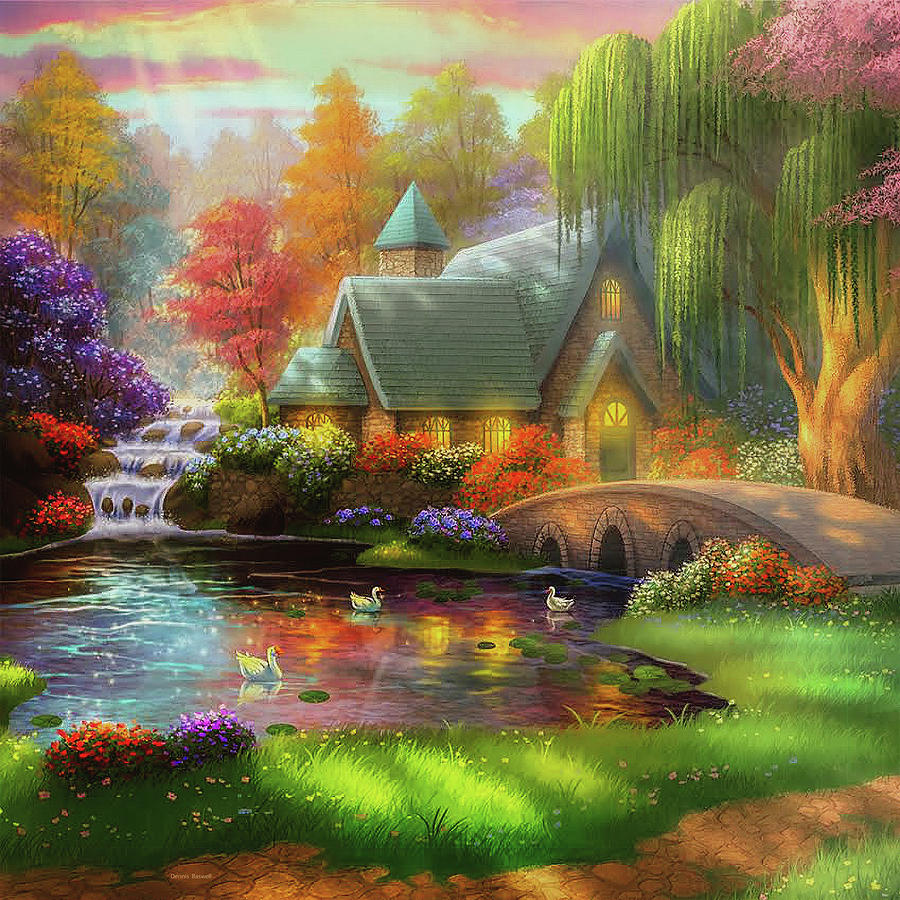 Enchanted cottage  Digital Art by Dennis Baswell