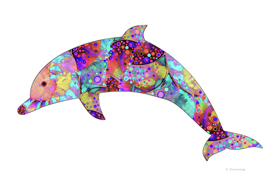 Enchanted Dolphin Porpoise Art Painting by Sharon Cummings