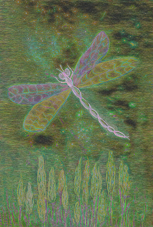 Enchanted Dragonfly Mixed Media by Deborah League