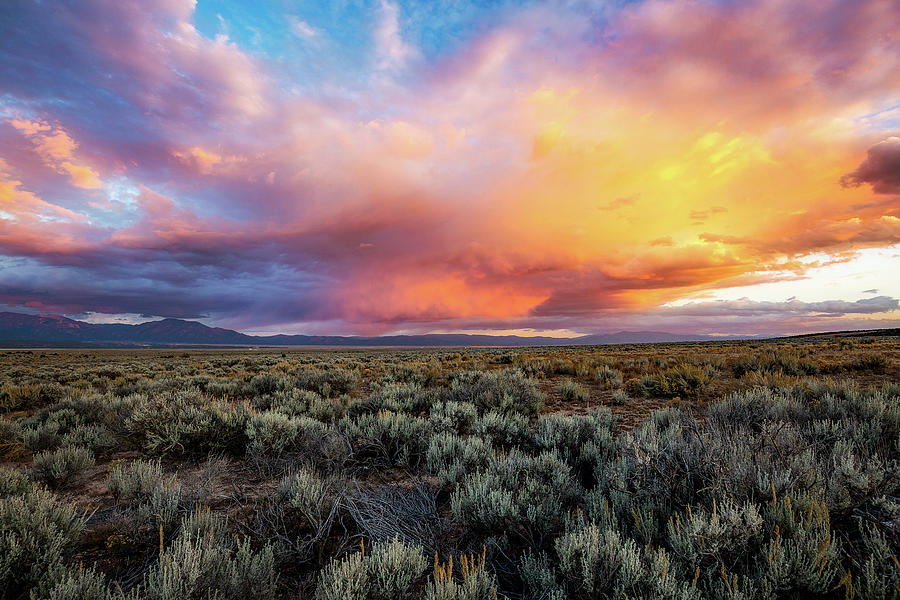 Enchanted Evening - Colorful Storm Clouds in Taos New Mexico Photograph ...