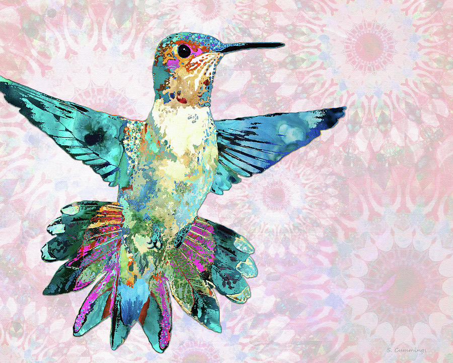 Enchanted Flight - Hummingbird Bird Art Painting by Sharon Cummings