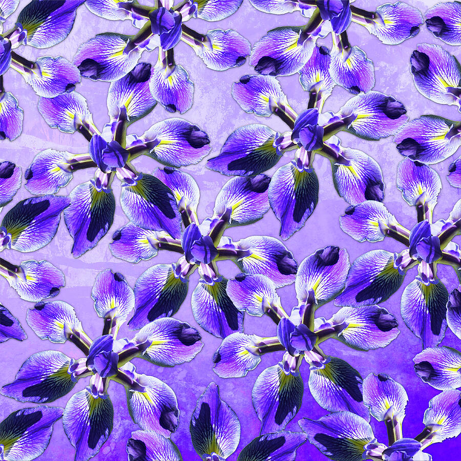 Enchanted Irises Purple Flower Art Painting by Sharon Cummings Enchanted Irises Purple Flower Art Painting by Sharon Cummings