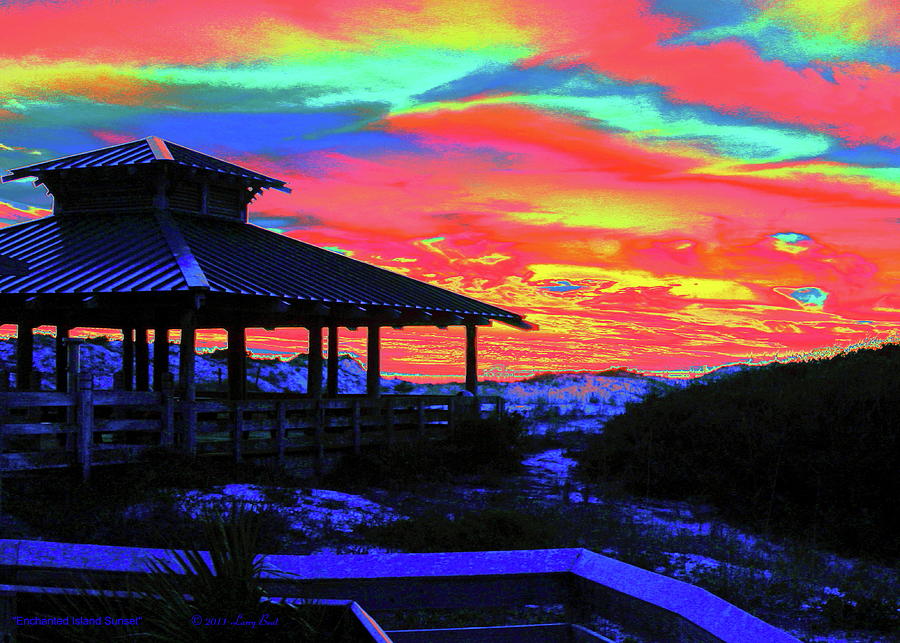 Enchanted Island Sunset Digital Art by Larry Beat