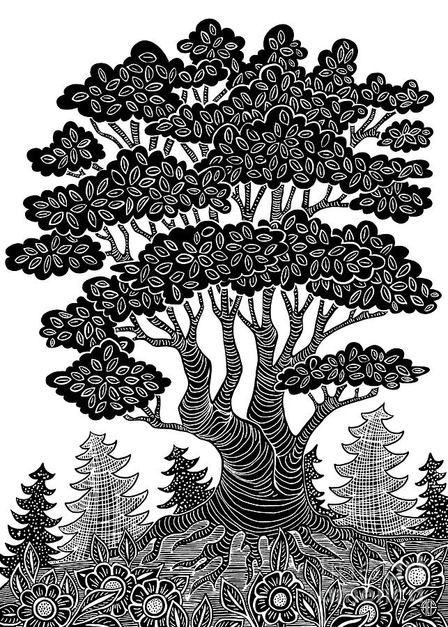 Enchanted Landscape Ink 2 Drawing by Amy E Fraser