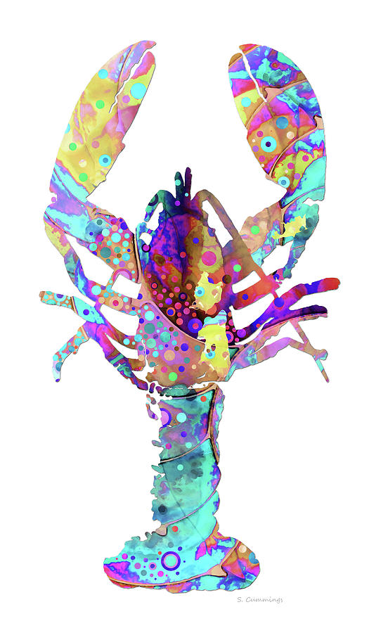 Enchanted Lobster Beach Art Painting by Sharon Cummings