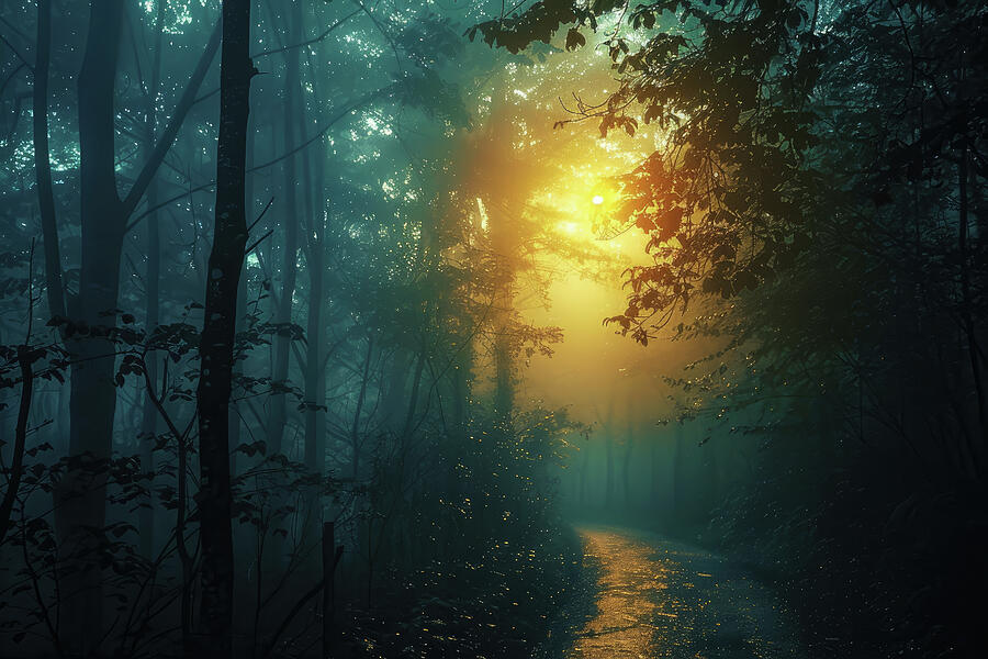 Tree Digital Art - Enchanted Morning - Whispers of Light by Matthias Hauser