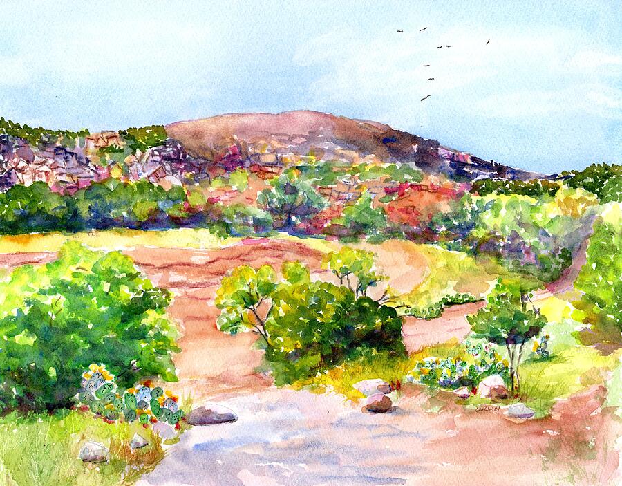 Enchanted Rock Mountain Texas Painting by Carlin Blahnik CarlinArtWatercolor