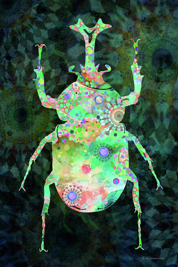 Enchanted Scarab Beetle Art 2 Painting by Sharon Cummings