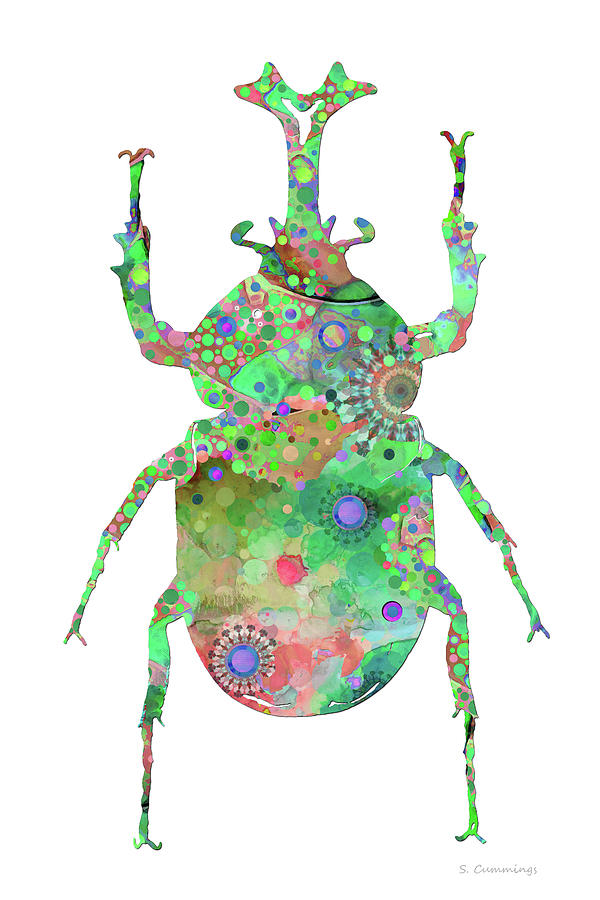 Enchanted Scarab Beetle Art Painting by Sharon Cummings