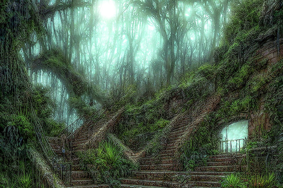 Enchanted Stairs Digital Art by Debra Kewley