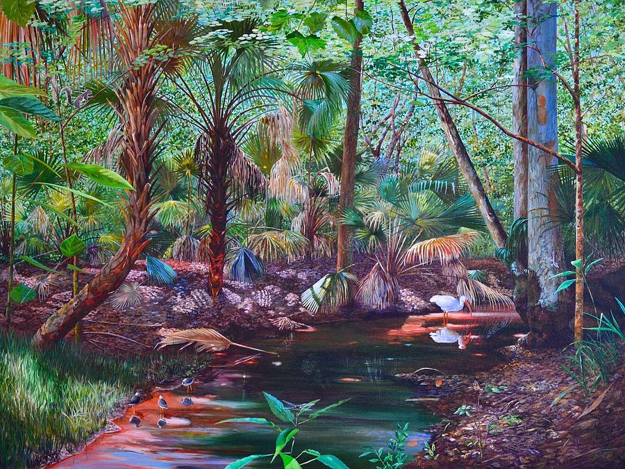 Enchanted Stream Painting by AnnaJo Vahle