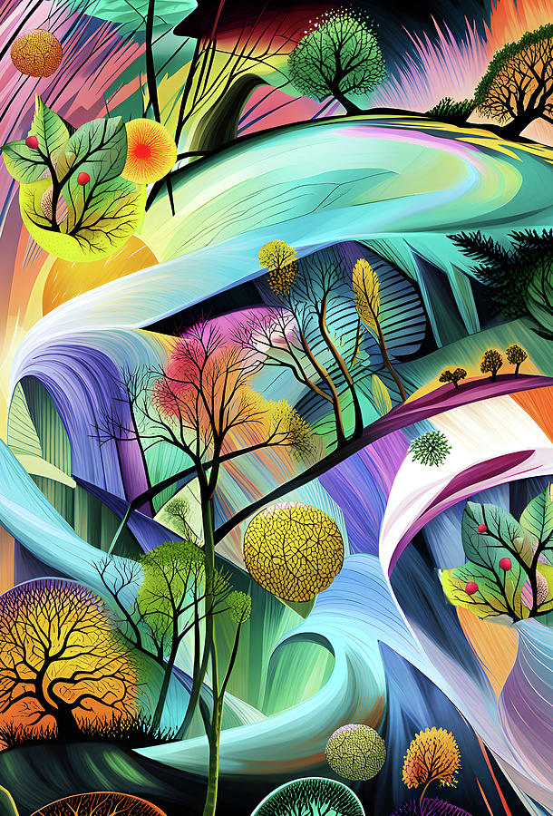 Enchanted Trees Digital Art by Grace Iradian
