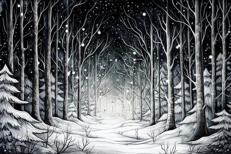 Enchanted Winter Eve Digital Art by Bill Posner