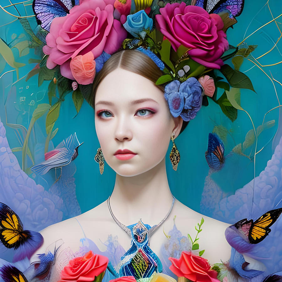 Enchanting Flower Fairy A Photorealistic Digital Portrait Digital Art ...