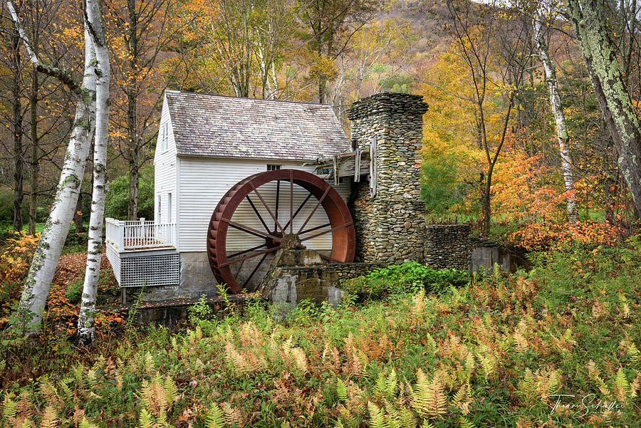Enchanting Grist Mill Vermont Autumn Photograph by Photos by Thom