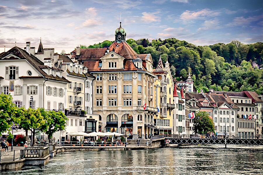 Architecture Digital Art - Enchanting Lucerne Switzerland by Toni Abdnour
