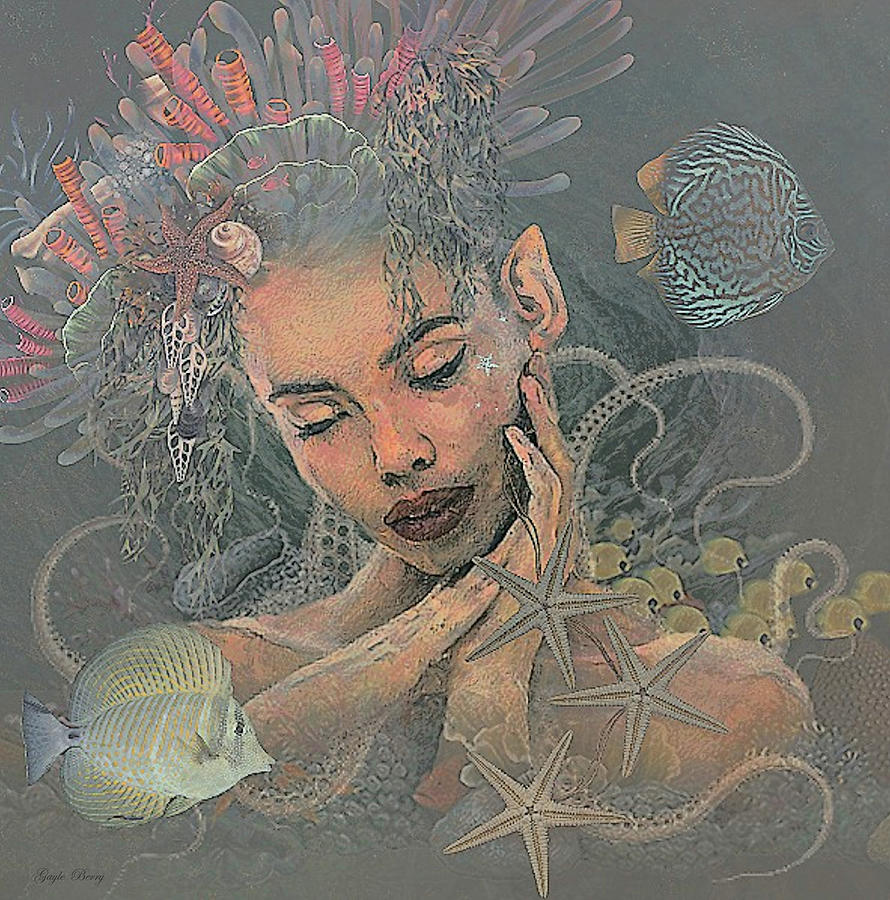 Fish Mixed Media - Enchanting Mermaid 002 by Gayle Berry